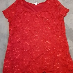 Red Laced Top